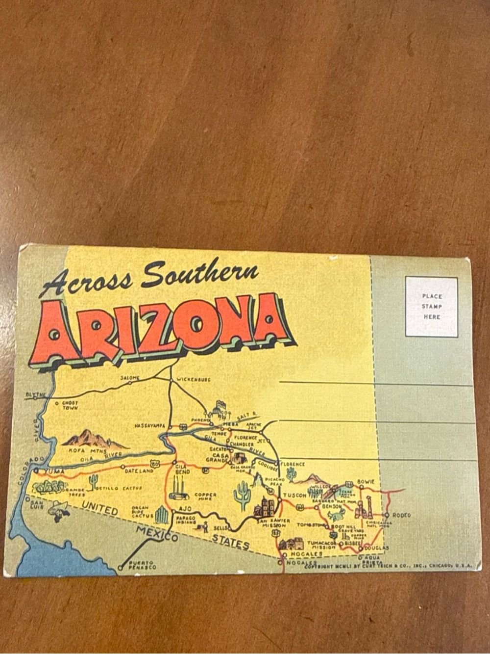 Across Southern Arizona Vintage Souvenir Postcard Folder